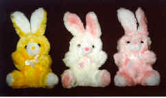 Easter Rabbits Plush yel\wht\pk