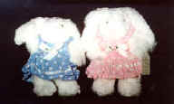 Easter Plush Rabbits \ dress  blu\pk