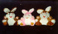 Easter Plush Bunnies Smiling brn\pk\tan