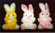 Easter Plush Bunnies 8" yel\wht\pk